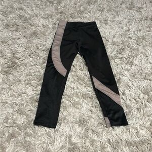 Zara Black Leggings with neutral Stripe Design